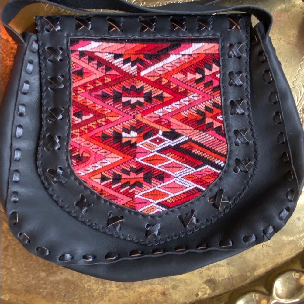 Huipil crossbody bag textile Guatemalan artisan
